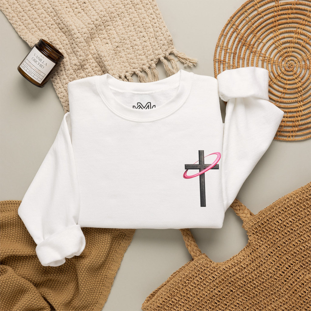 Christian Crewneck Sweatshirt — “With God All Things Are Possible” Inspirational Pullover