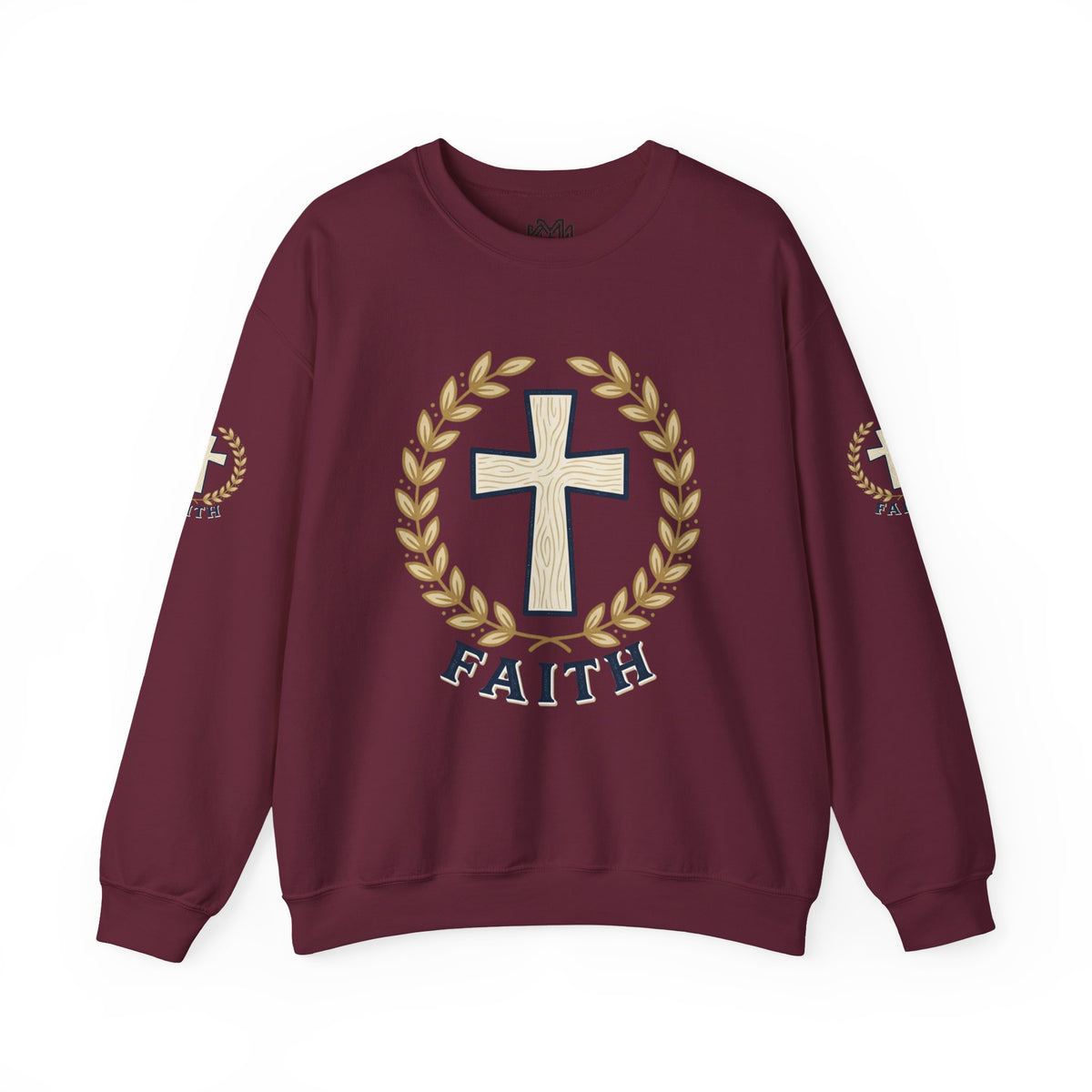 Faith Cross Crewneck Sweatshirt — Christian Psalm 27:1 Pullover