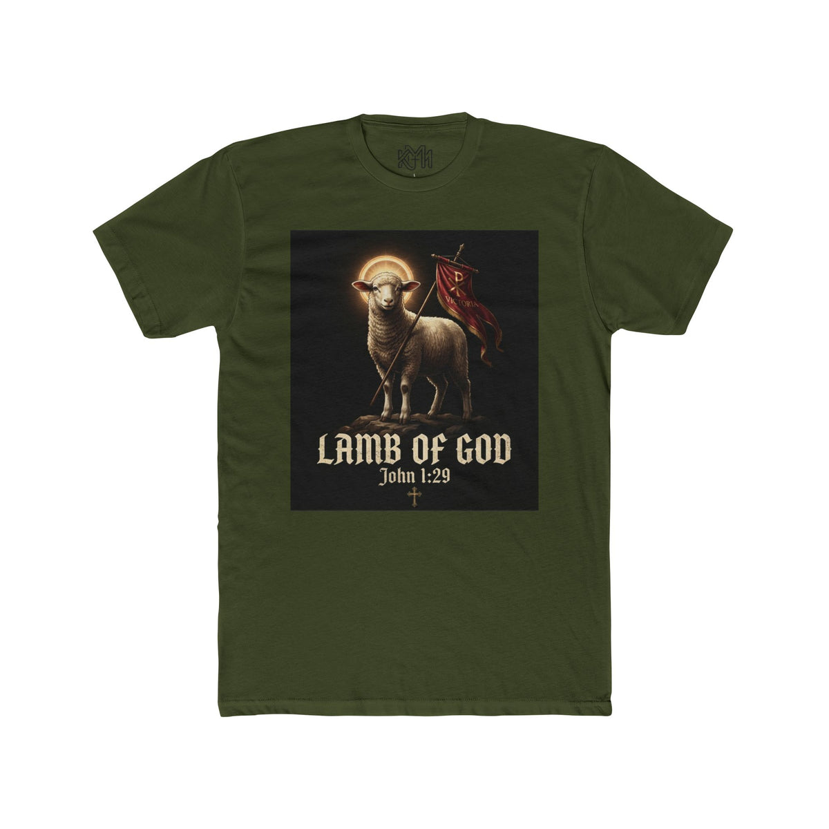 Lamb of God Tee — 'John 1:29' Religious Christian T-Shirt with INRI Cross Back