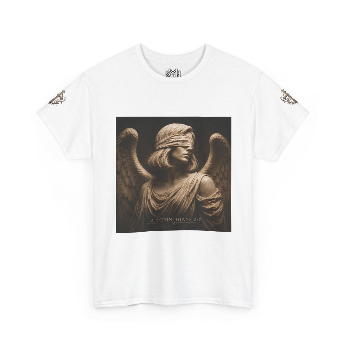Angel Graphic Tee — "Walk by Faith, Not by Sight" Inspirational T‑Shirt