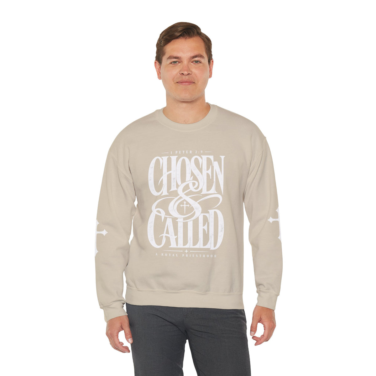 Chosen & Called Crewneck Sweatshirt — Christian Faith Apparel, 'A Royal Priesthood' Gospel Pullover