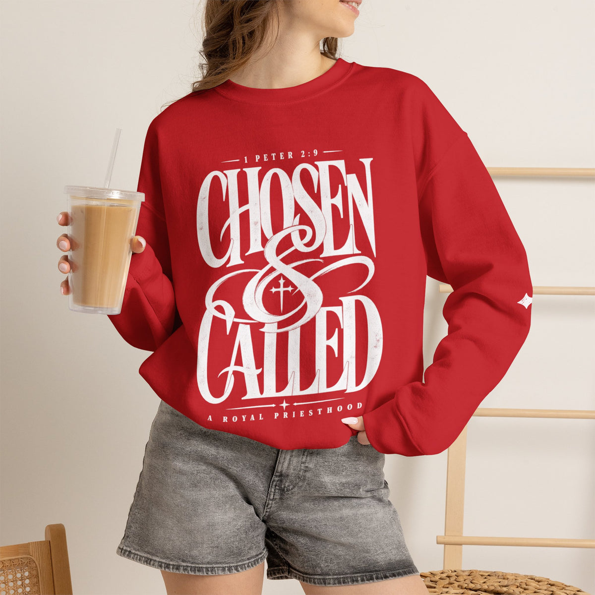 Chosen & Called Crewneck Sweatshirt — Christian Faith Apparel, 'A Royal Priesthood' Gospel Pullover