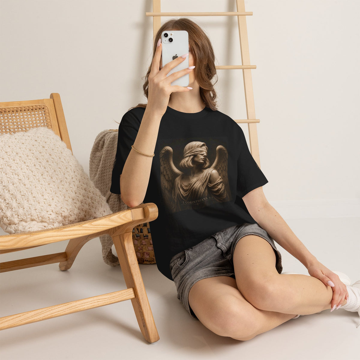 Angel Graphic Tee — "Walk by Faith, Not by Sight" Inspirational T‑Shirt