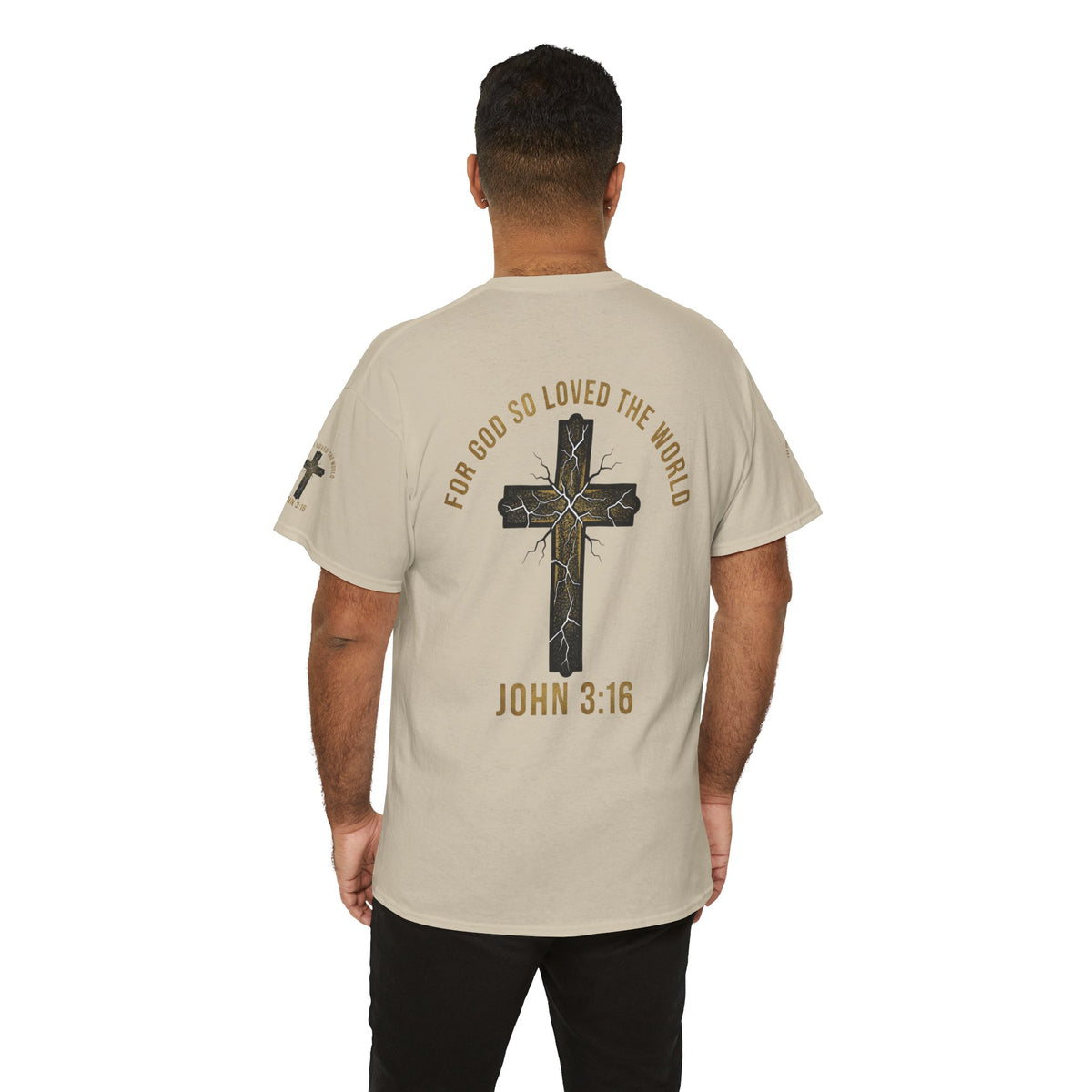 John 3:16 Cross T-Shirt — "For God So Loved the World" Christian Tee