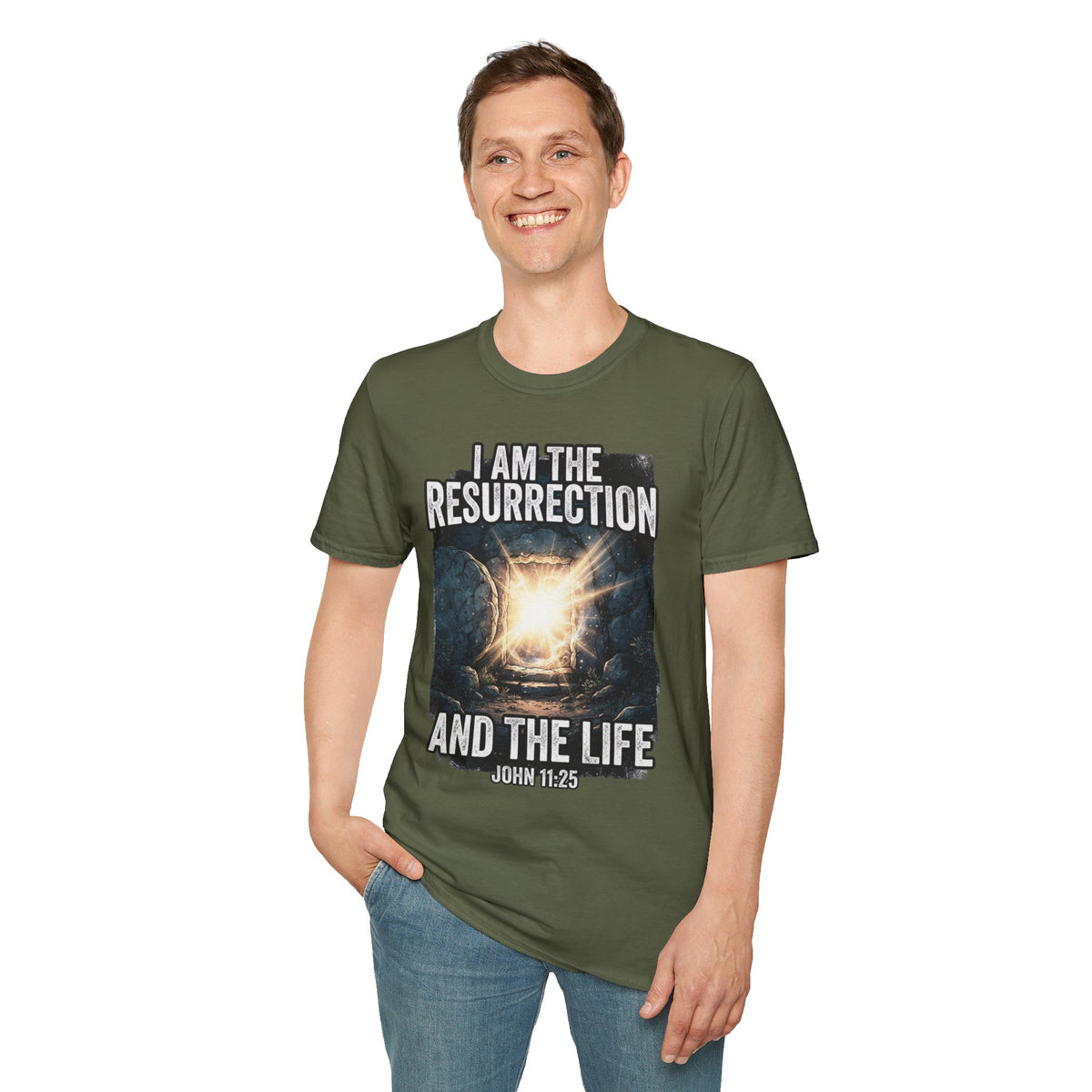 I Am The Resurrection T-Shirt — John 11:25 Christian Easter Tee