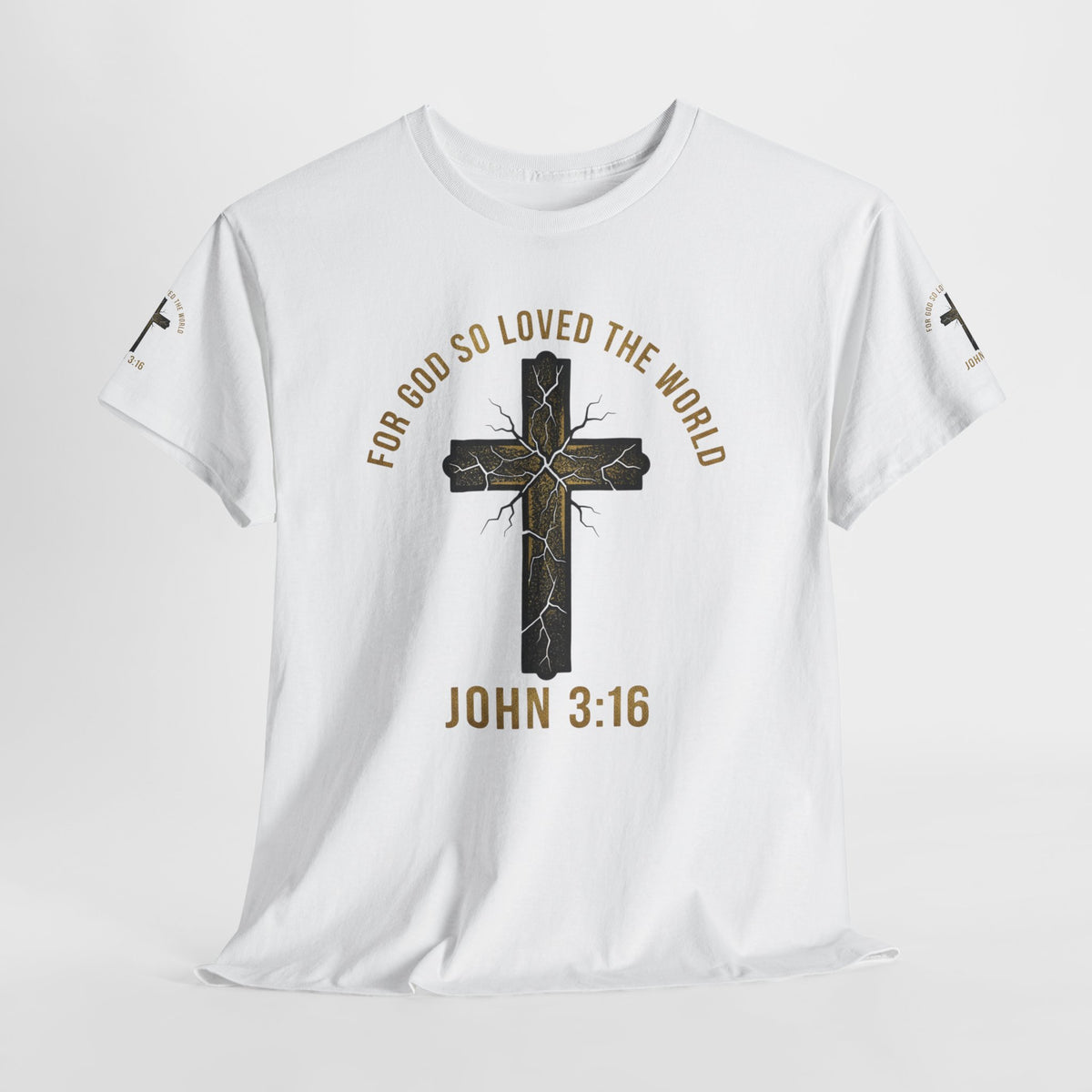 John 3:16 Cross T-Shirt — "For God So Loved the World" Christian Tee