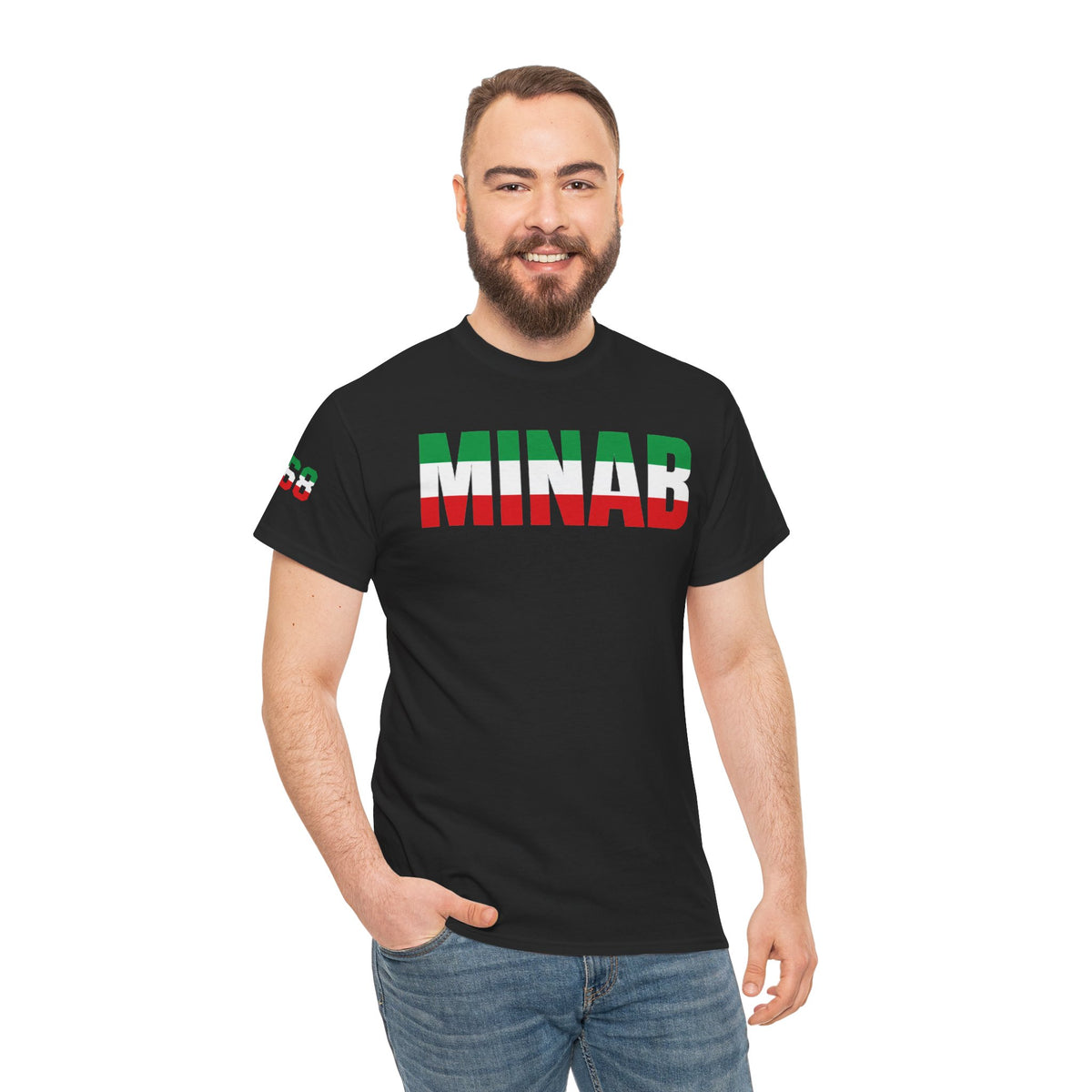 MINAB - Flag Graphic Tee — '168' Back Number Casual T‑Shirt
