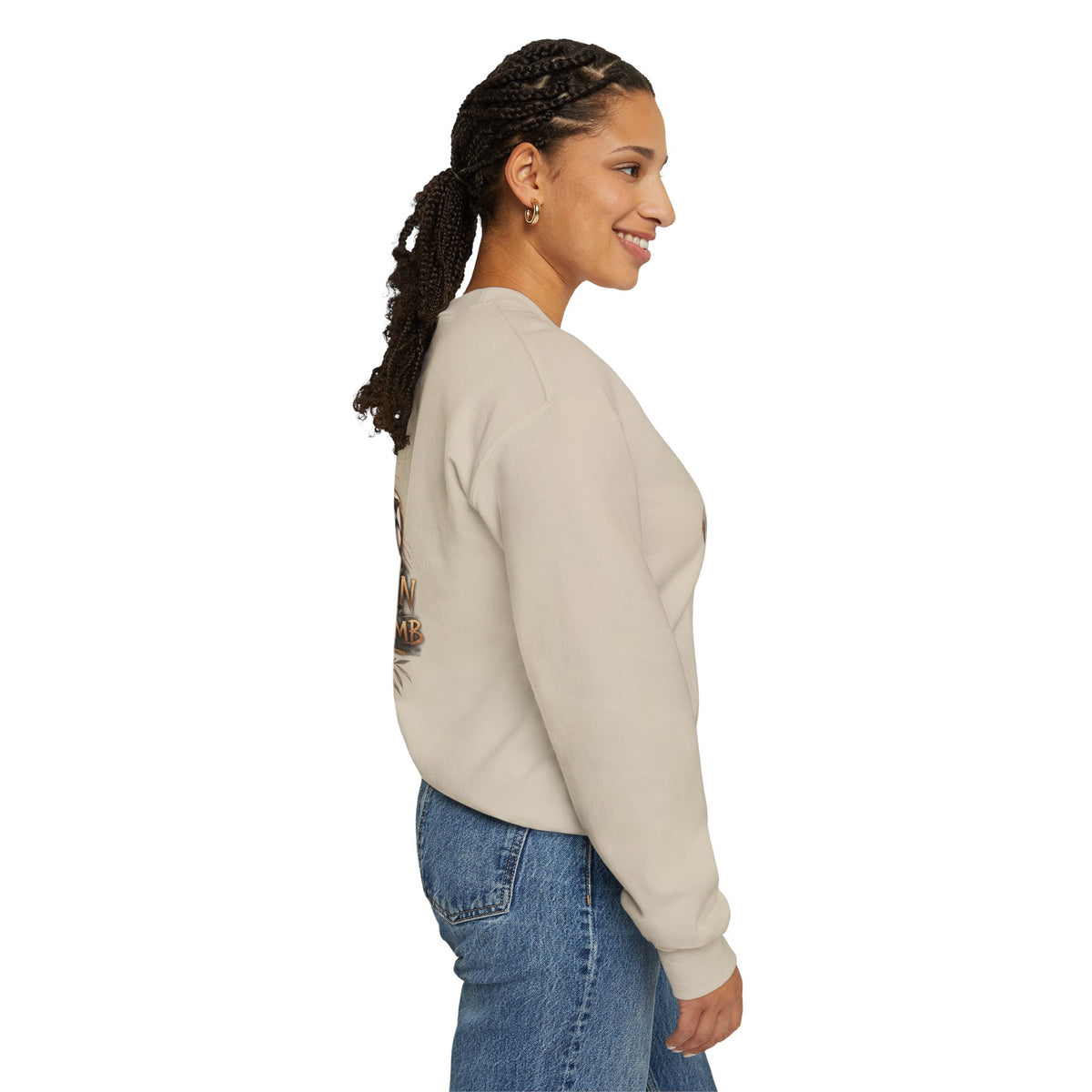 Lion and Lamb Crewneck Sweatshirt — "The Lion and the Lamb" Christian Graphic Pullover