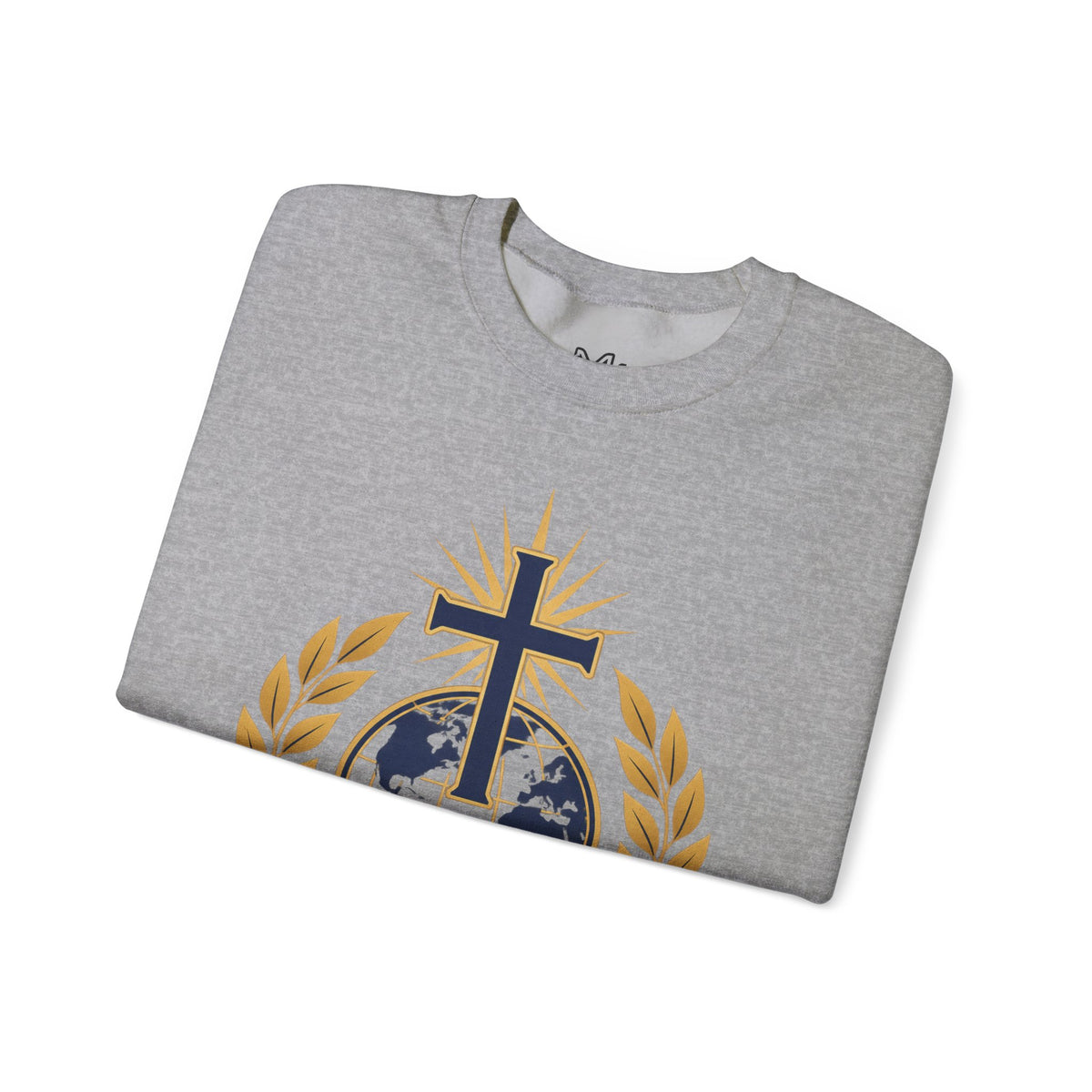 Great Commission Crewneck Sweatshirt — Christian Cross Globe Design