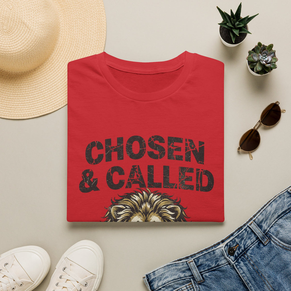 Chosen & Called Lion T-Shirt — Inspirational Christian Faith Tee