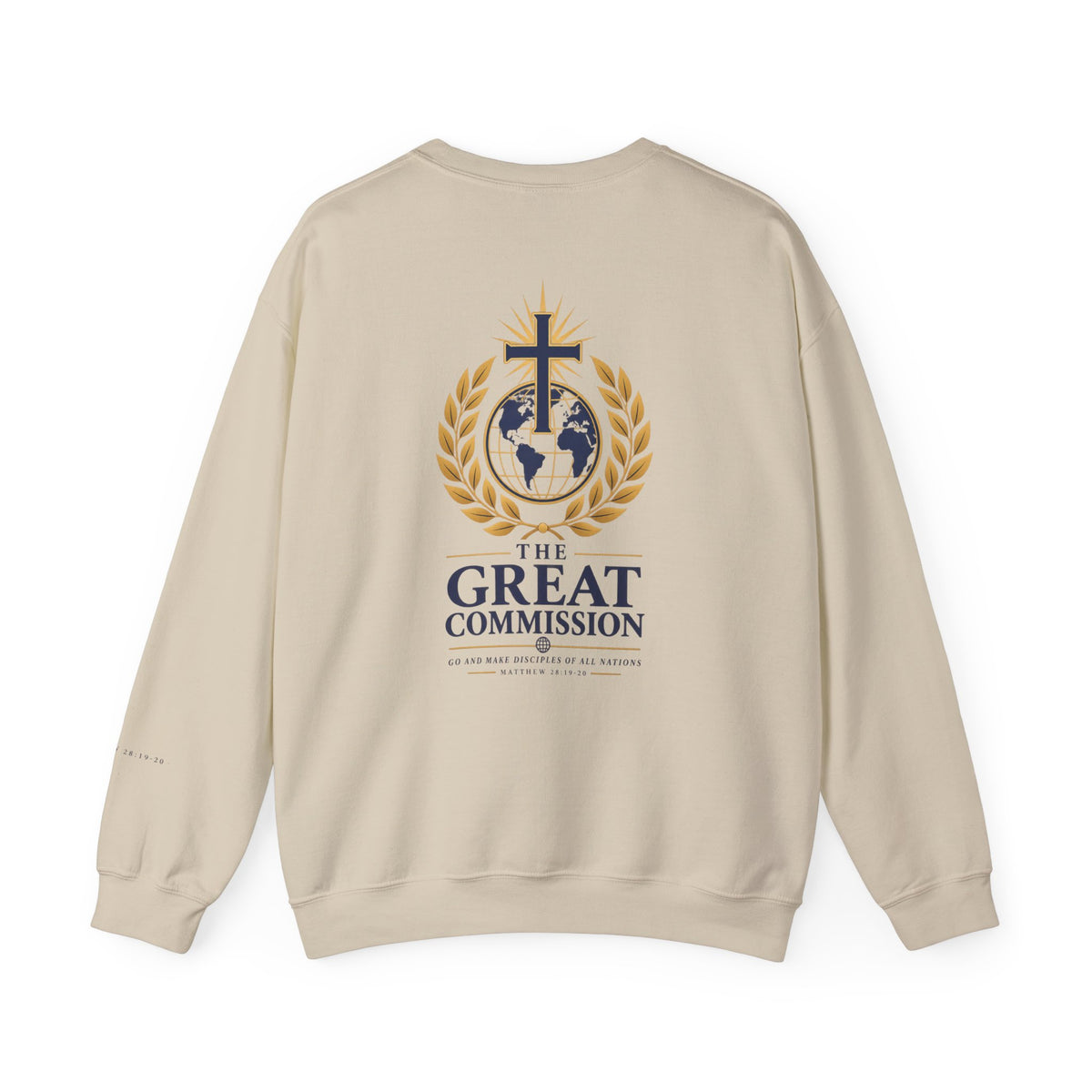 Great Commission Crewneck Sweatshirt — Christian Cross Globe Design