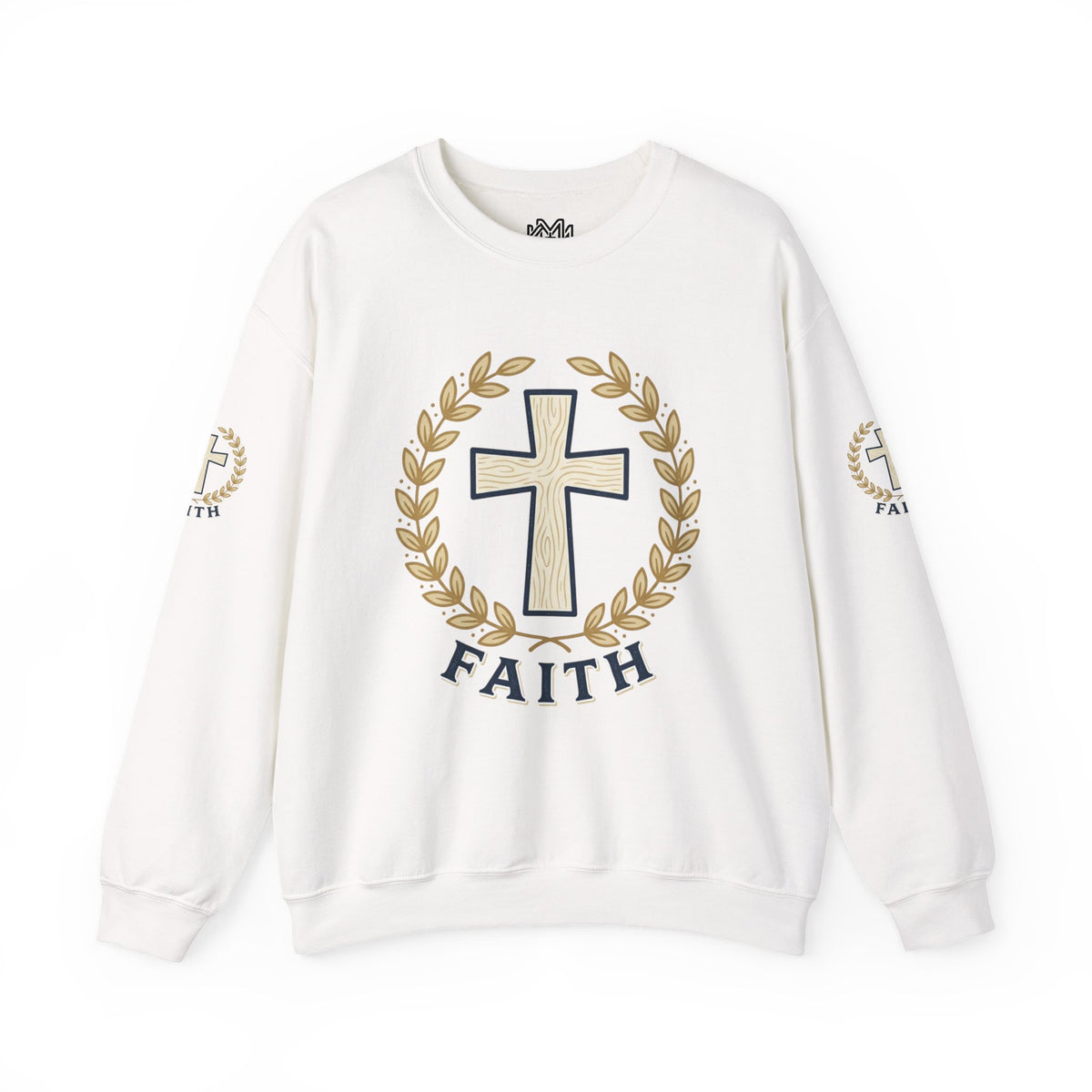 Faith Cross Crewneck Sweatshirt — Christian Psalm 27:1 Pullover