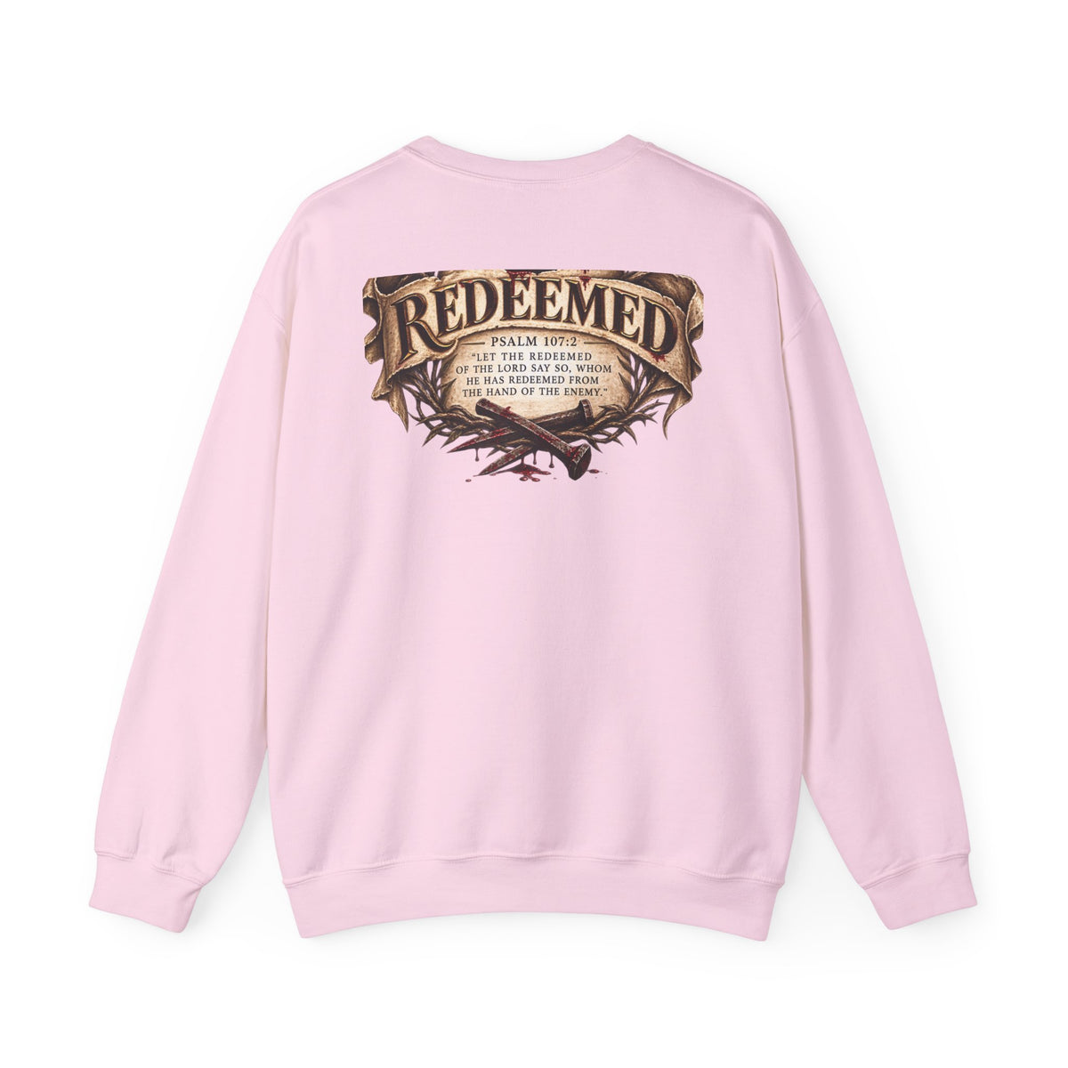 Redeemed Cross Sweatshirt — Christian Faith Crewneck (crown of thorns design)
