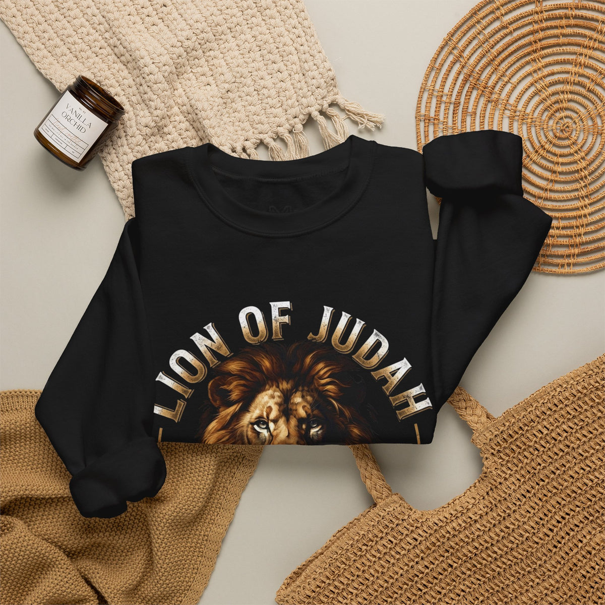 Lion of Judah Sweatshirt – "Revelation 5:5" Christian Crewneck