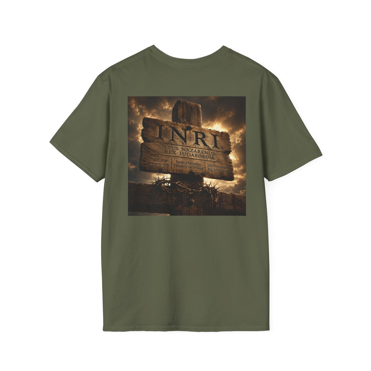 Fiery Cross Christian T-Shirt — Glowing Resurrection Design