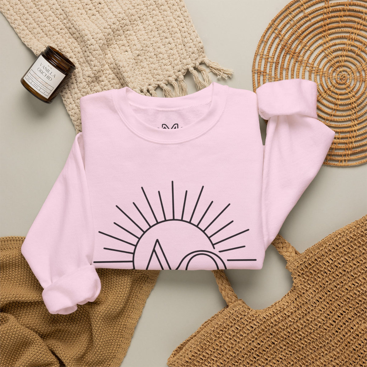 Alpha & Omega Crewneck Sweatshirt — Revelation 22:13 Christian Graphic Pullover