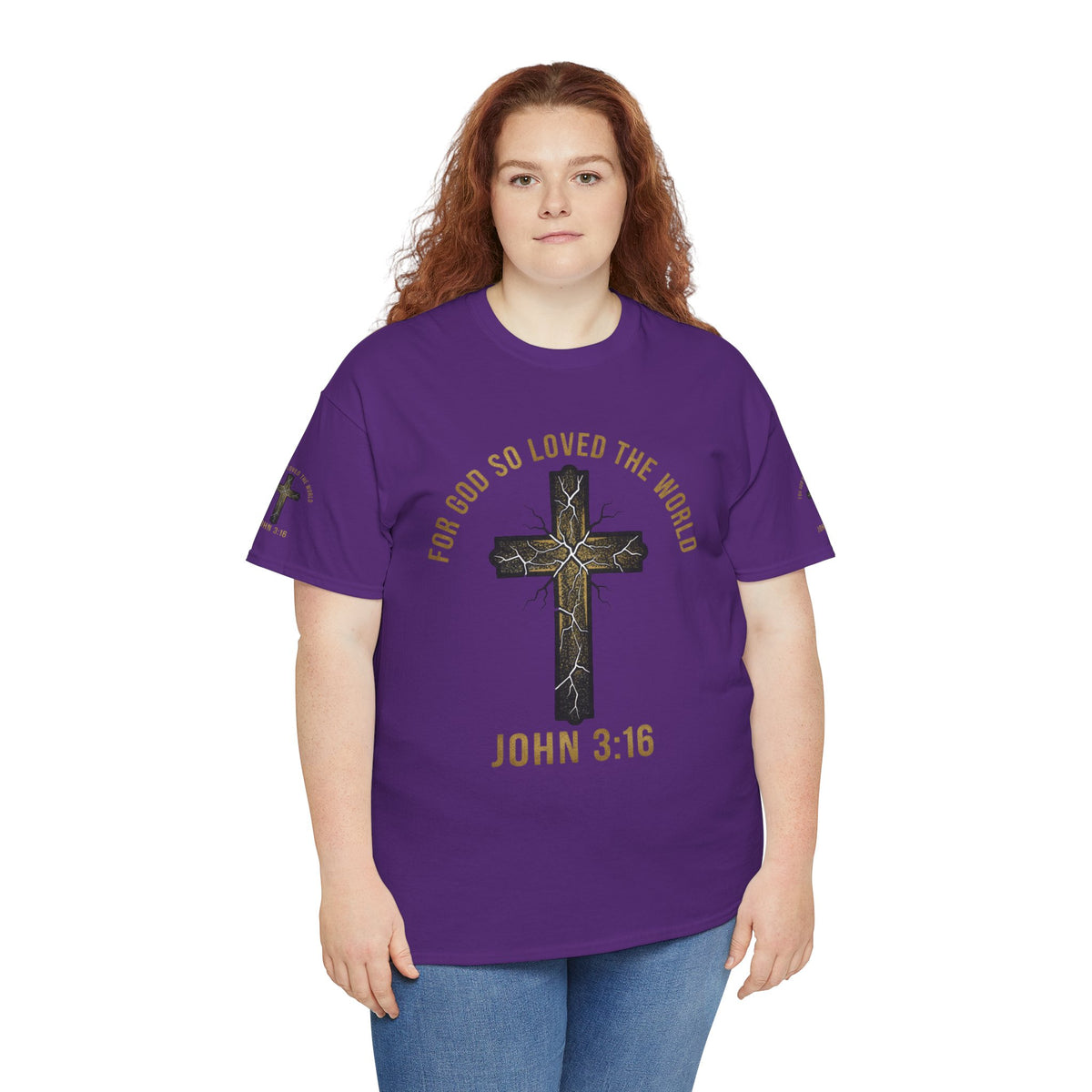 John 3:16 Cross T-Shirt — "For God So Loved the World" Christian Tee