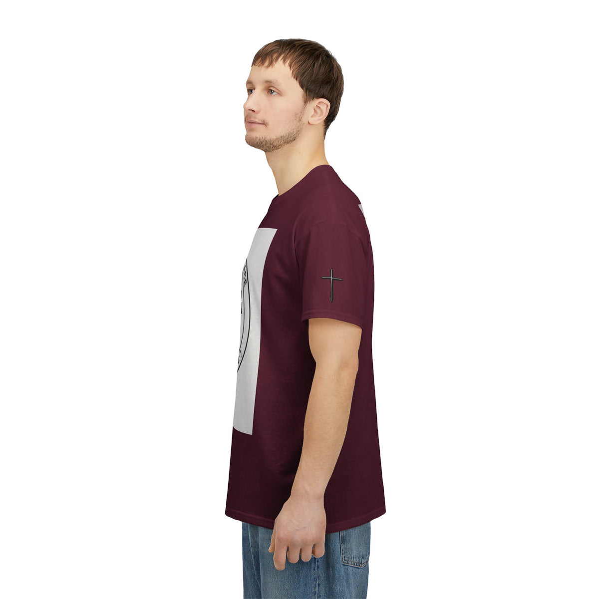 Christian Son & Heir T-Shirt — 'Adopted by Grace' Faith Tee with Jesus Prayer Design