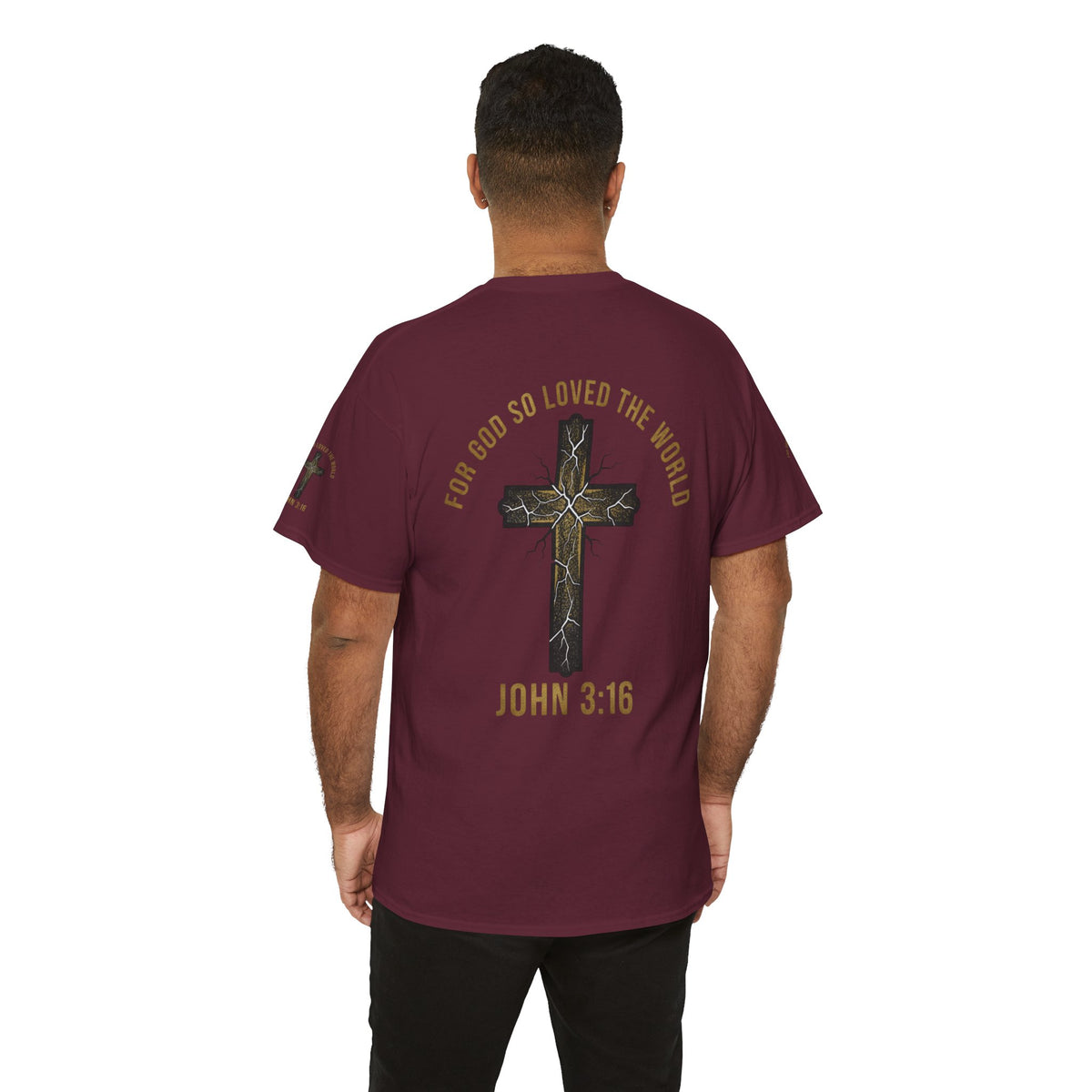 John 3:16 Cross T-Shirt — "For God So Loved the World" Christian Tee