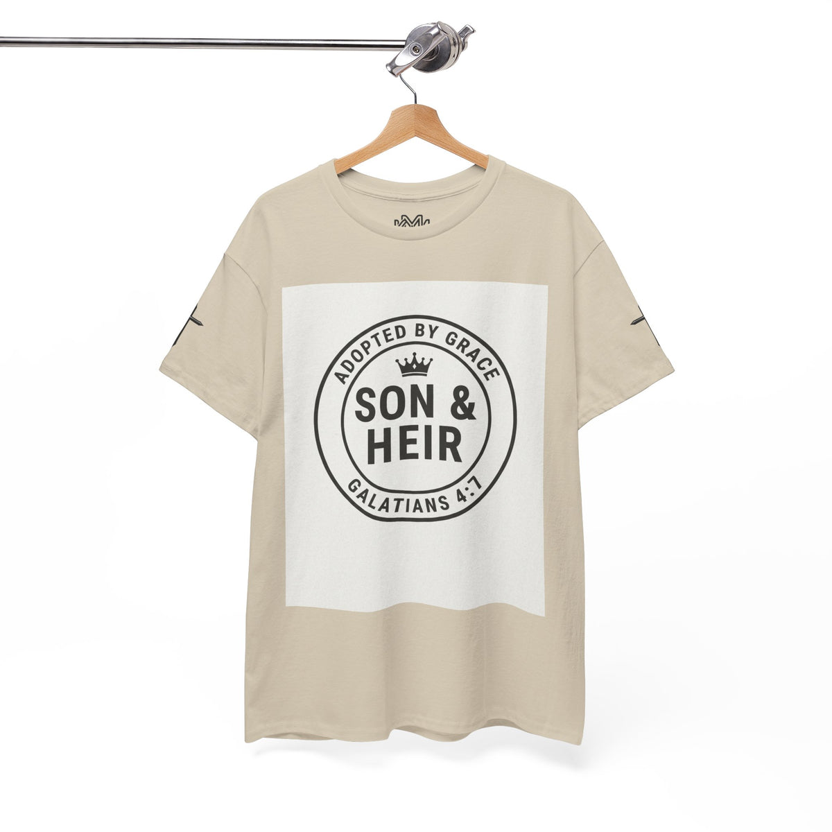 Christian Son & Heir T-Shirt — 'Adopted by Grace' Faith Tee with Jesus Prayer Design