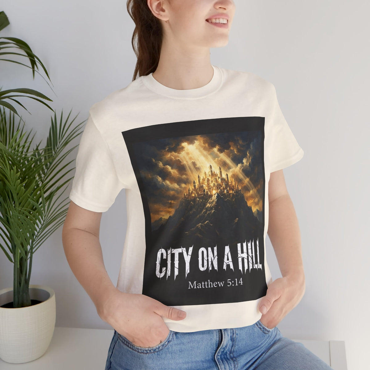 City on a Hill T-Shirt — Matthew 5:14 Christian Faith Tee