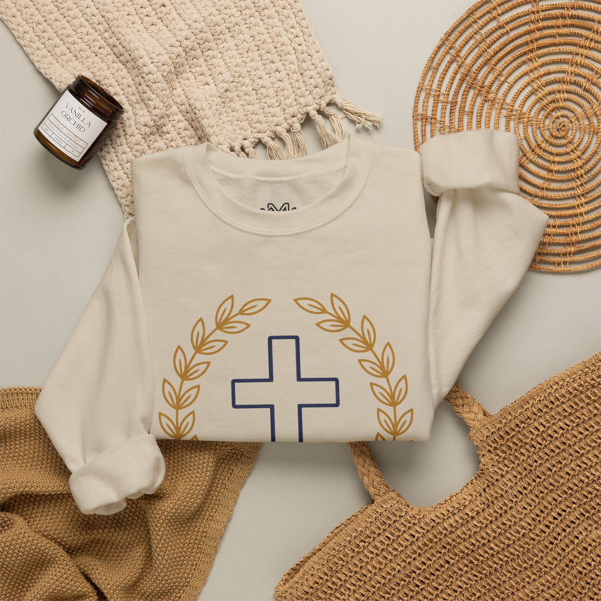 Agape Cross Crewneck Sweatshirt — Christian Faith Pullover