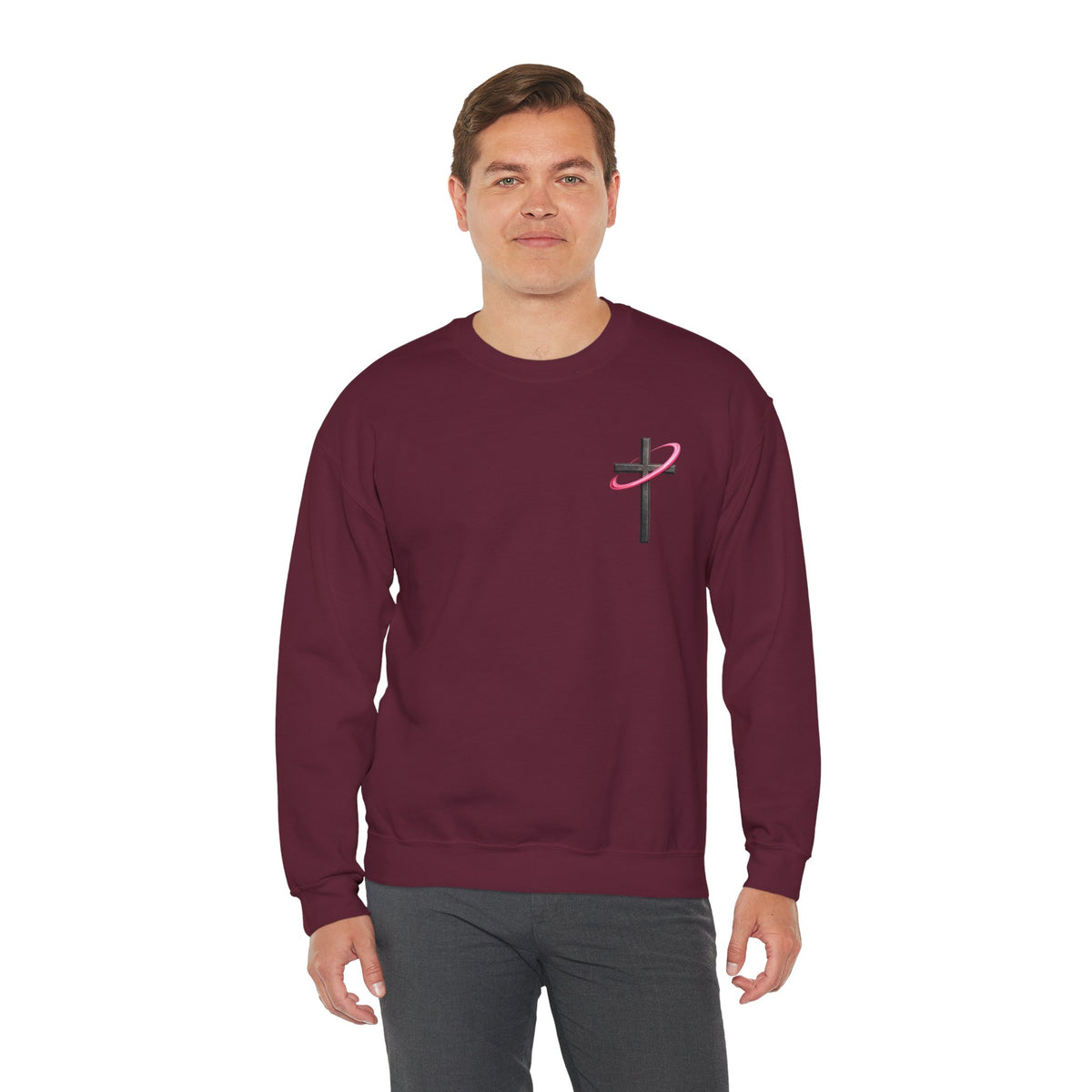 Christian Crewneck Sweatshirt — “With God All Things Are Possible” Inspirational Pullover