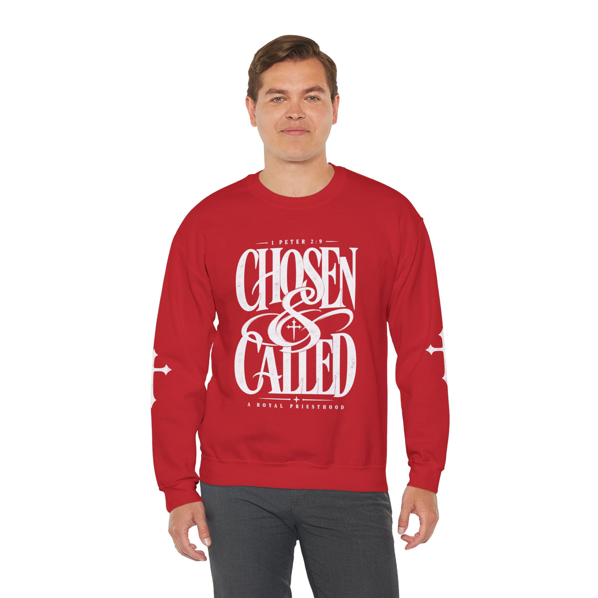 Chosen & Called Crewneck Sweatshirt — Christian Faith Apparel, 'A Royal Priesthood' Gospel Pullover