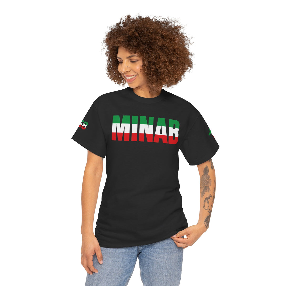 MINAB - Flag Graphic Tee — '168' Back Number Casual T‑Shirt