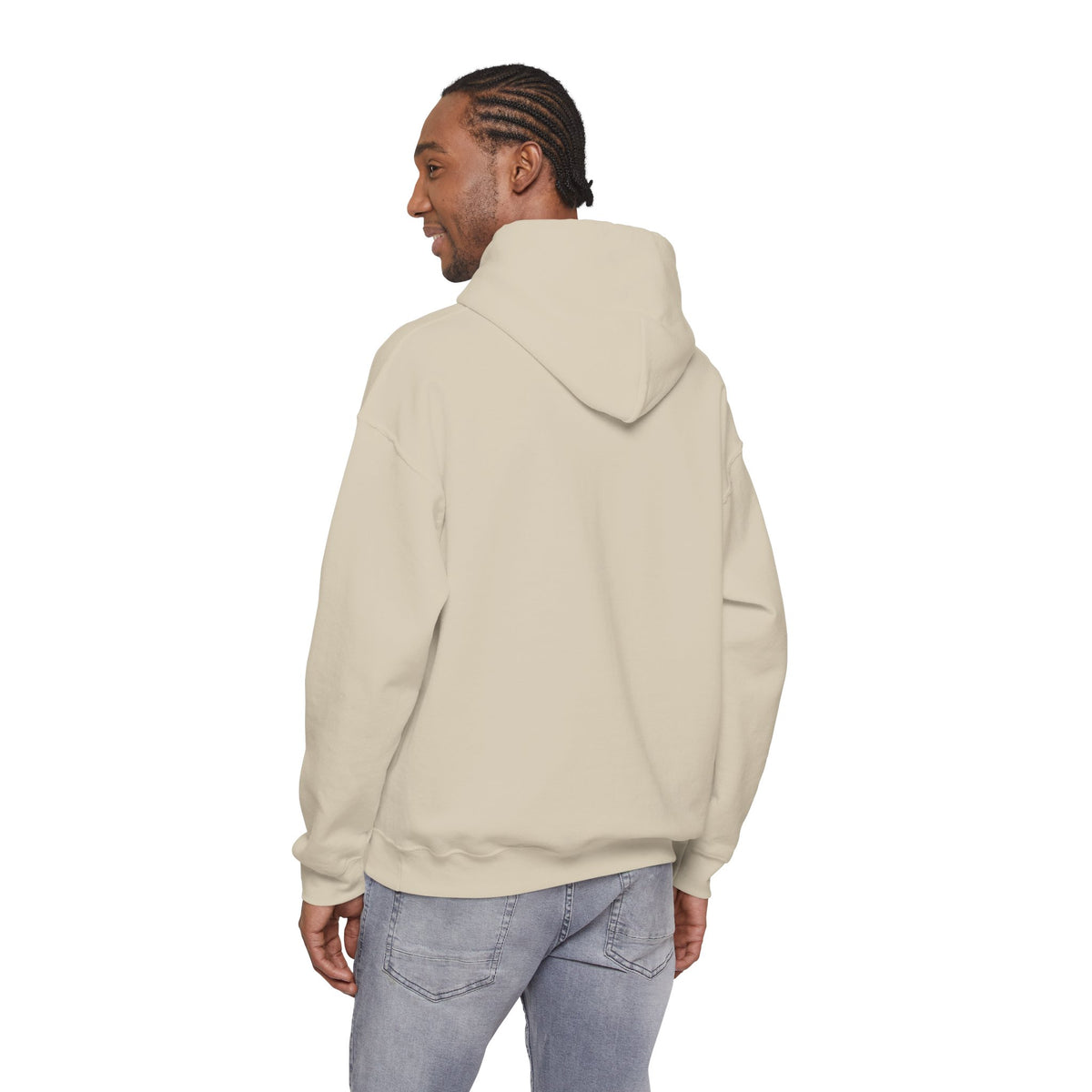 Christian Cross Hoodie - "He Renewed Me" Word Cloud Faith Sweatshirt