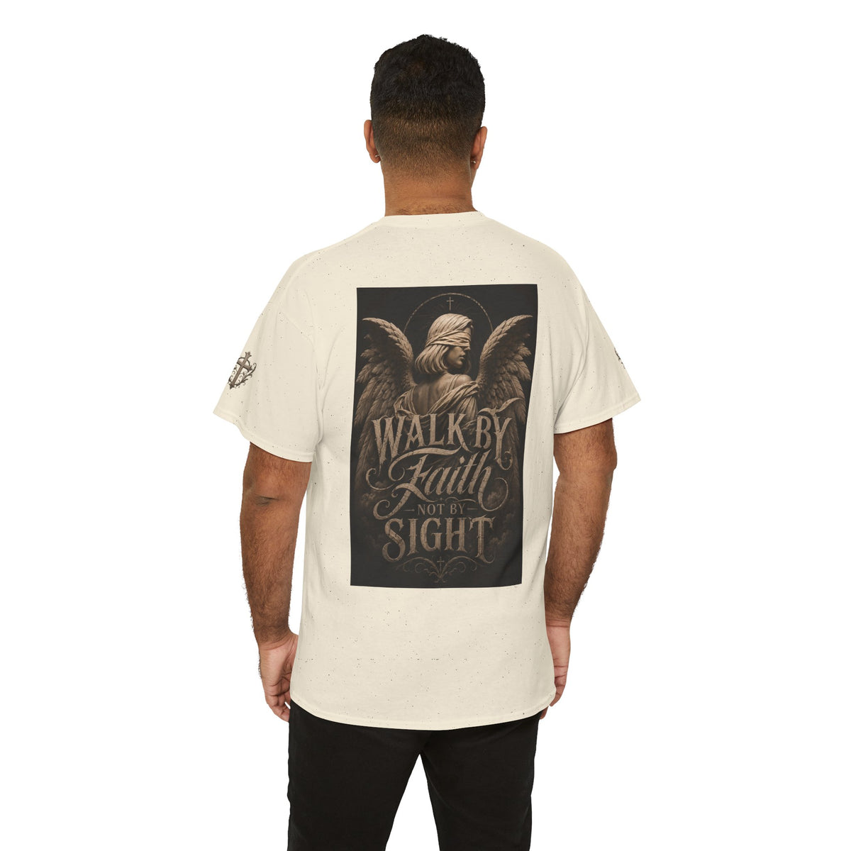 Angel Graphic Tee — "Walk by Faith, Not by Sight" Inspirational T‑Shirt