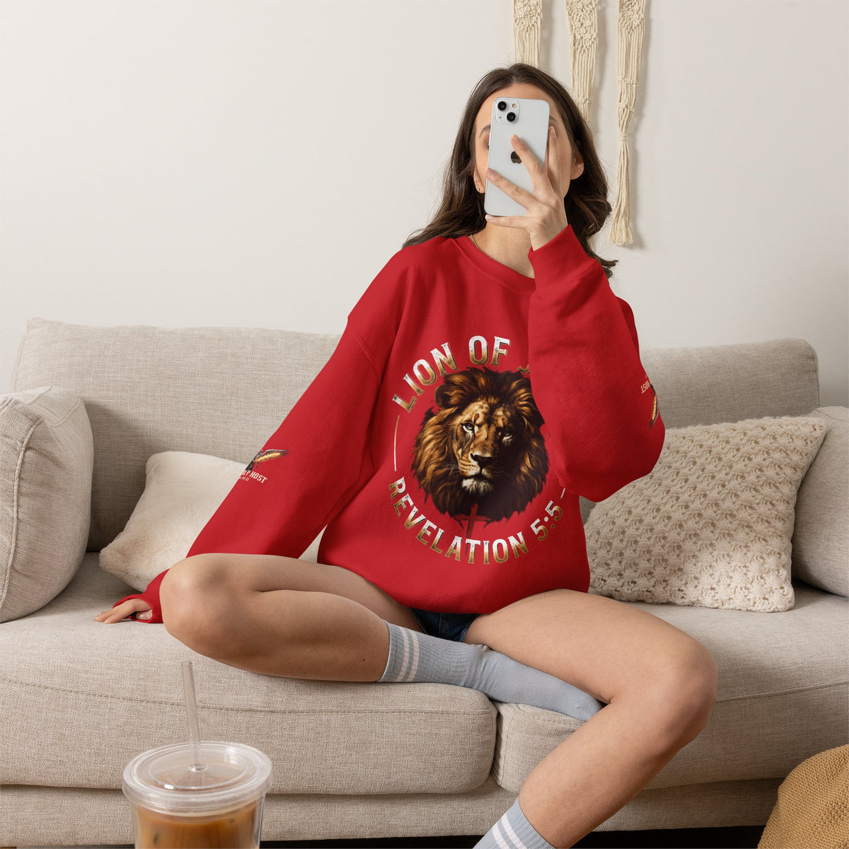 Lion of Judah Sweatshirt – "Revelation 5:5" Christian Crewneck