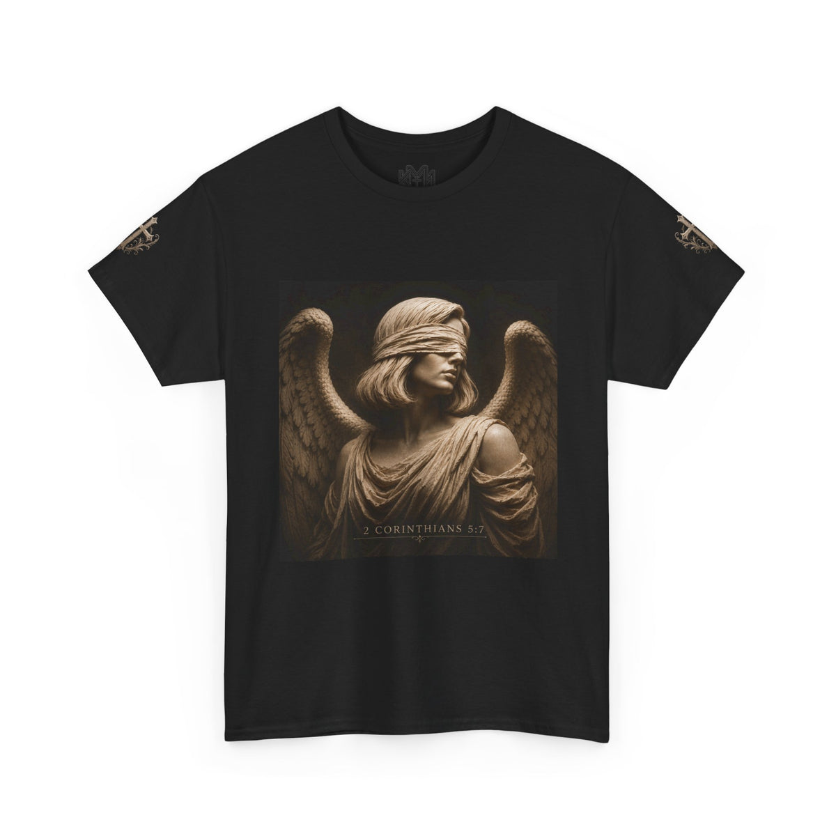 Angel Graphic Tee — "Walk by Faith, Not by Sight" Inspirational T‑Shirt