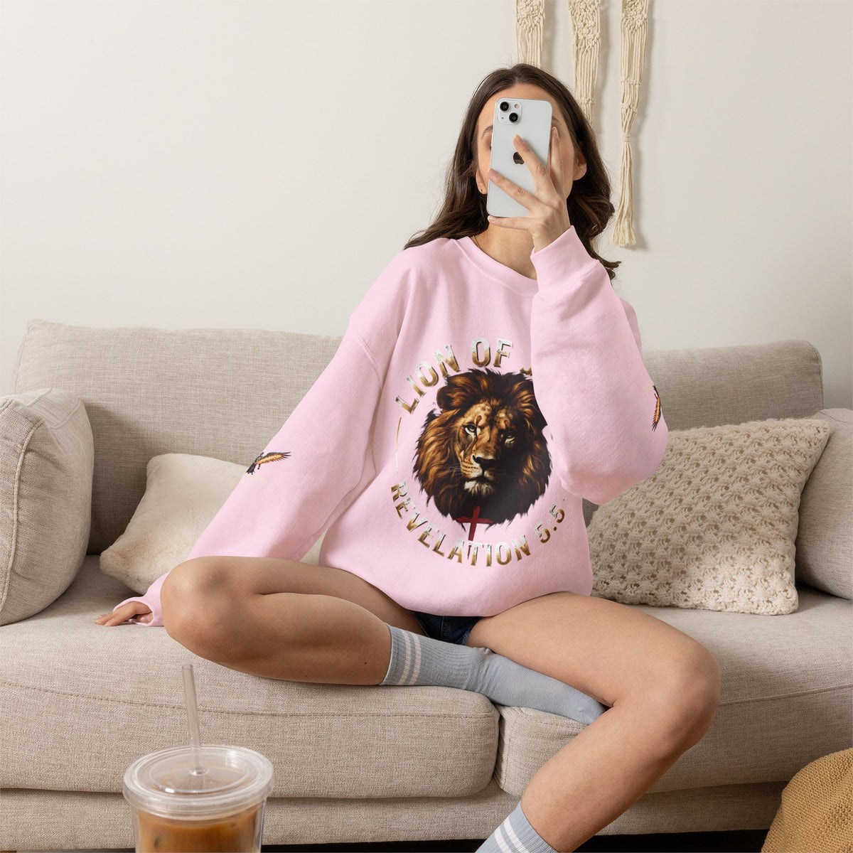 Lion of Judah Sweatshirt – "Revelation 5:5" Christian Crewneck