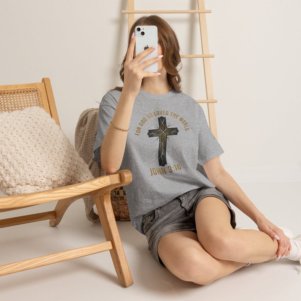 John 3:16 Cross T-Shirt — "For God So Loved the World" Christian Tee