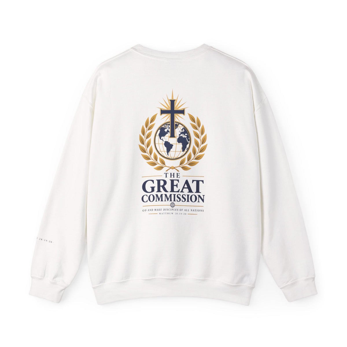 Great Commission Crewneck Sweatshirt — Christian Cross Globe Design