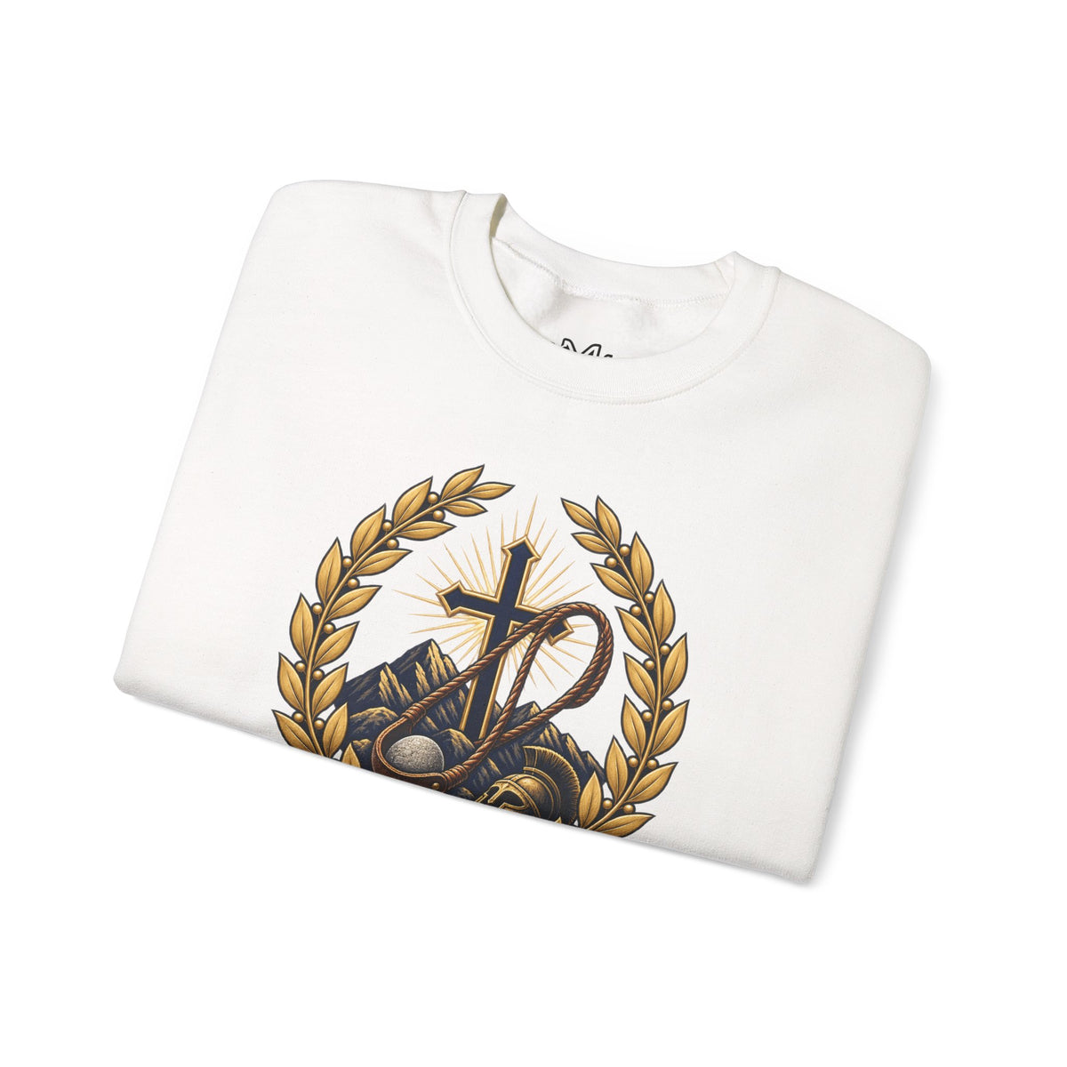 Religious Crewneck Sweatshirt — "The Battle Is The Lord's" (1 Samuel 17:47)