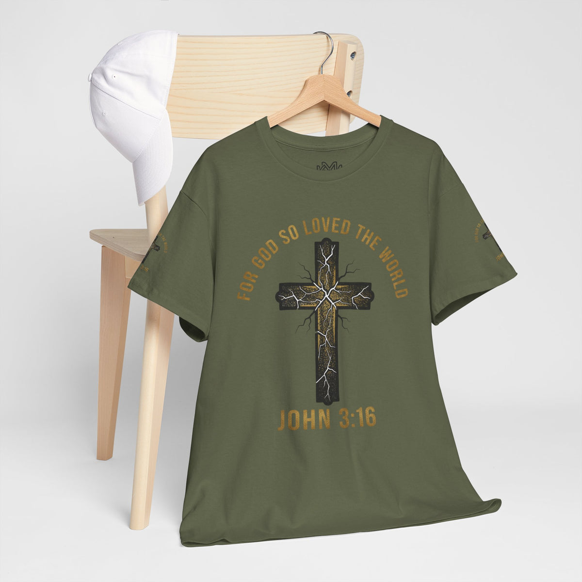 John 3:16 Cross T-Shirt — "For God So Loved the World" Christian Tee