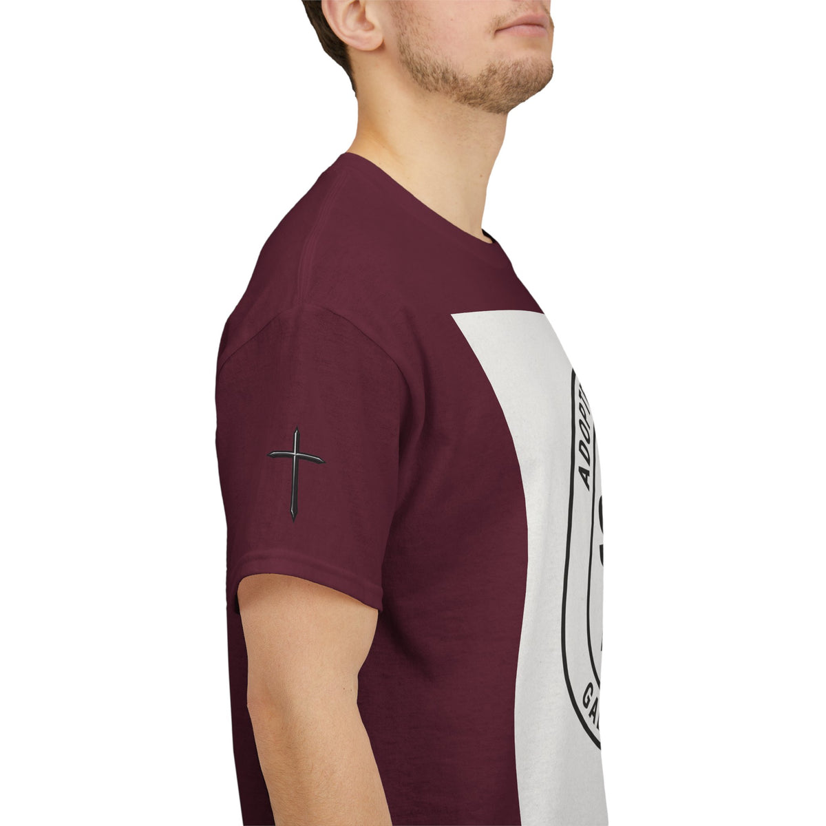 Christian Son & Heir T-Shirt — 'Adopted by Grace' Faith Tee with Jesus Prayer Design