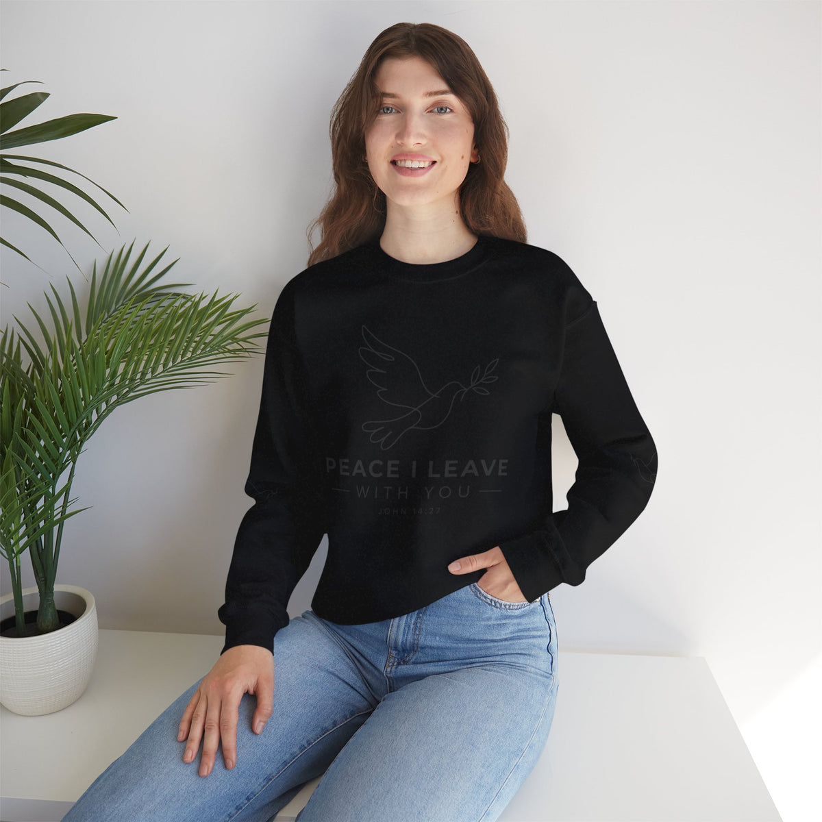 Peace I Leave Crewneck Sweatshirt — Dove & John 14:27 Inspirational Sweatshirt