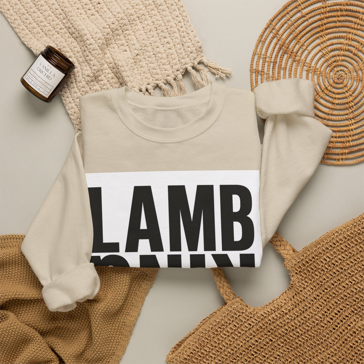 Lamb King Crewneck Sweatshirt — "The Lamb Is King" Christian Graphic Pullover