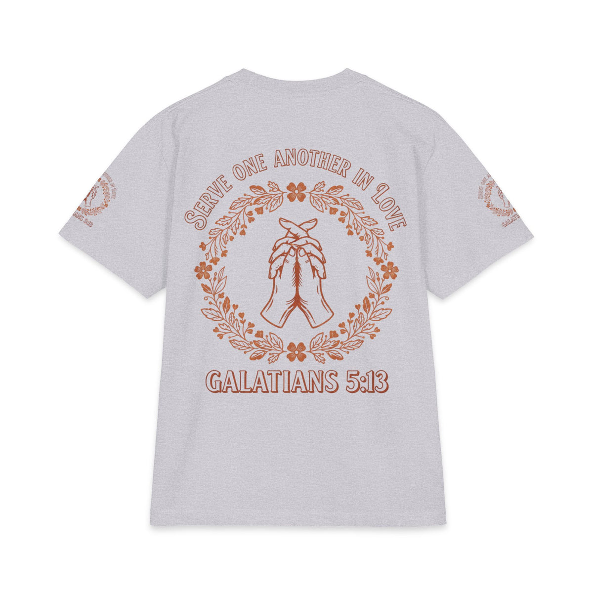 Galatians 5:13 Prayer Hands T-Shirt — Serve One Another in Love Christian Tee