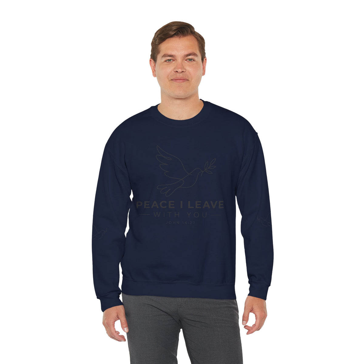 Peace I Leave Crewneck Sweatshirt — Dove & John 14:27 Inspirational Sweatshirt