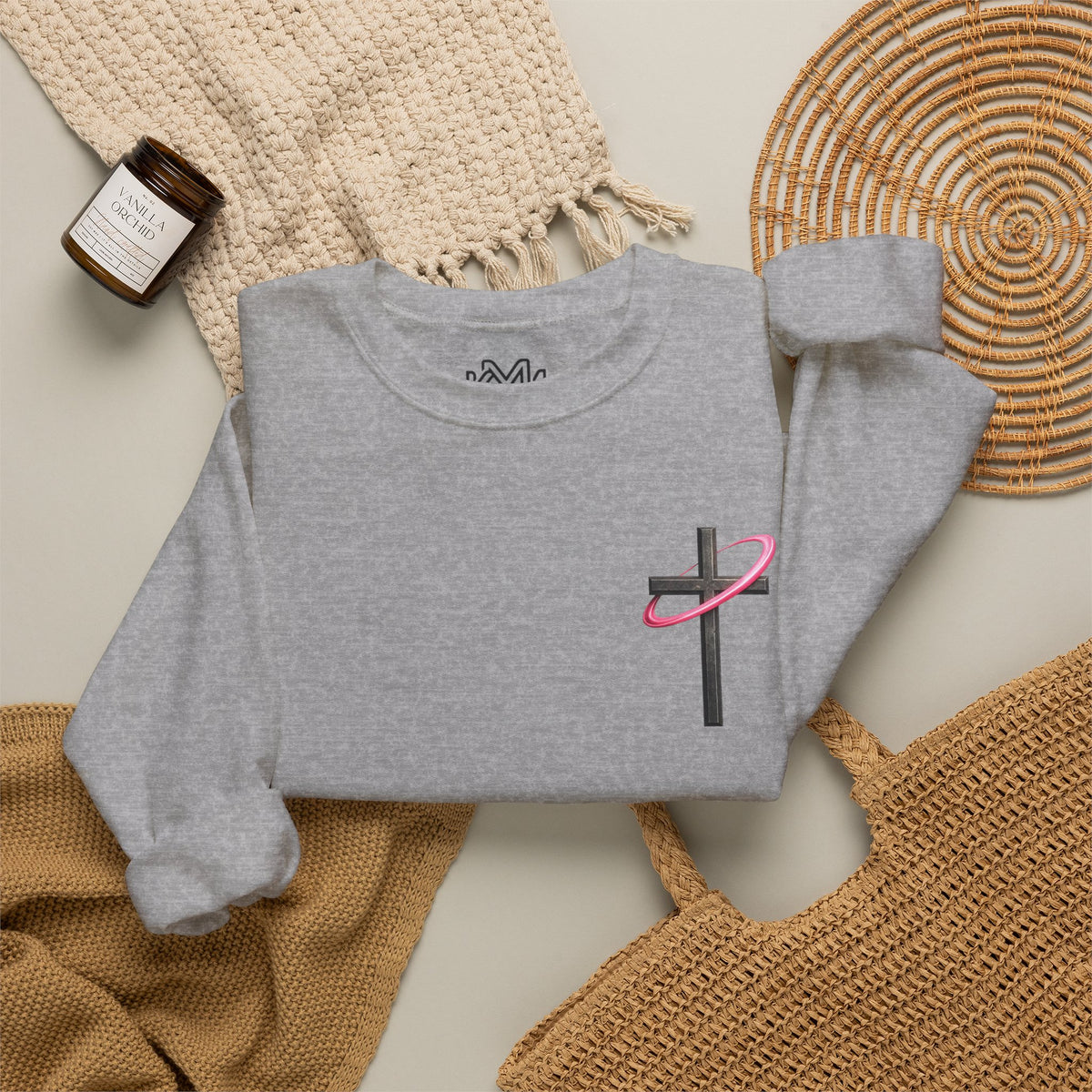 Christian Crewneck Sweatshirt — “With God All Things Are Possible” Inspirational Pullover