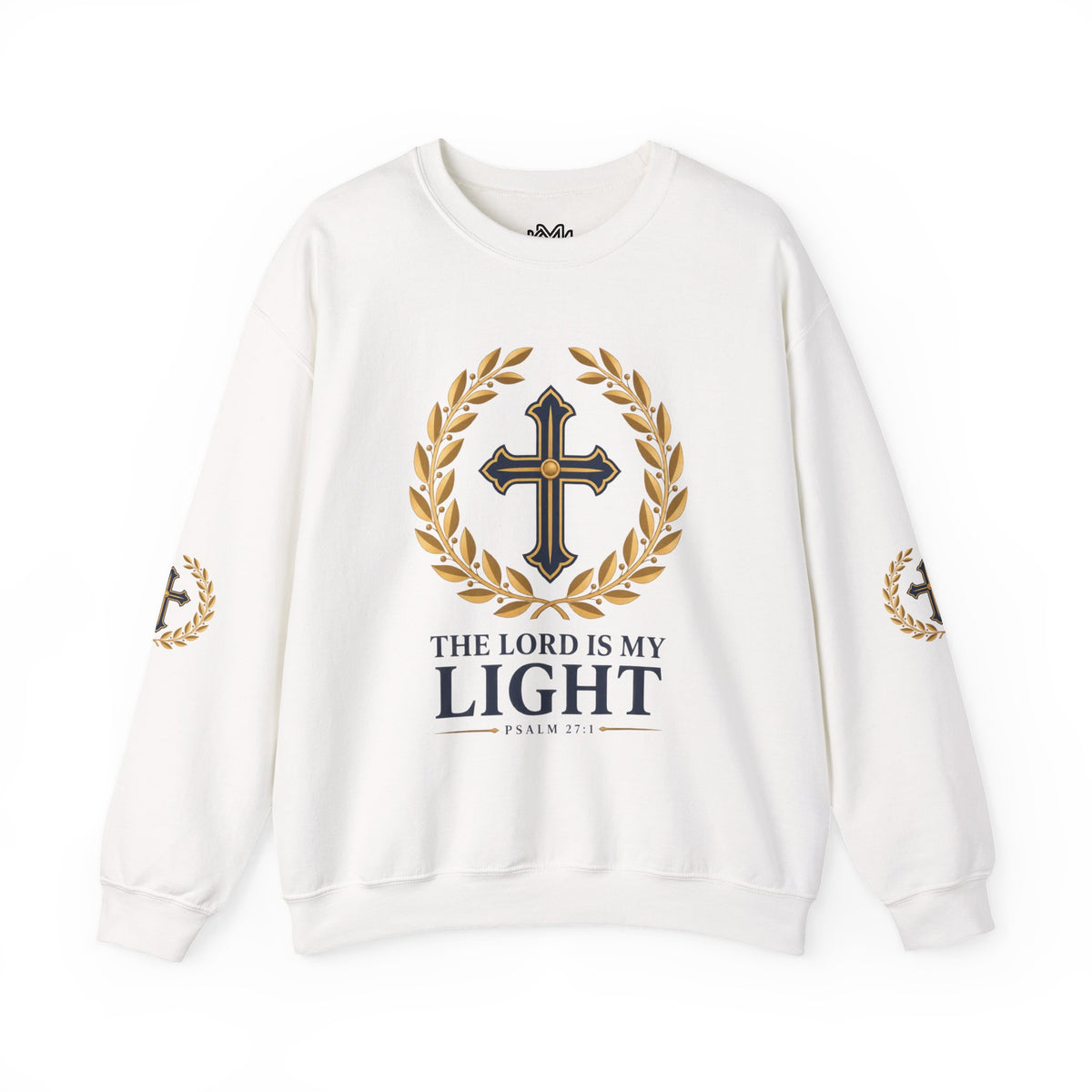 Psalm 27 Crewneck Sweatshirt — "The Lord Is My Light" Christian Cross Pullover
