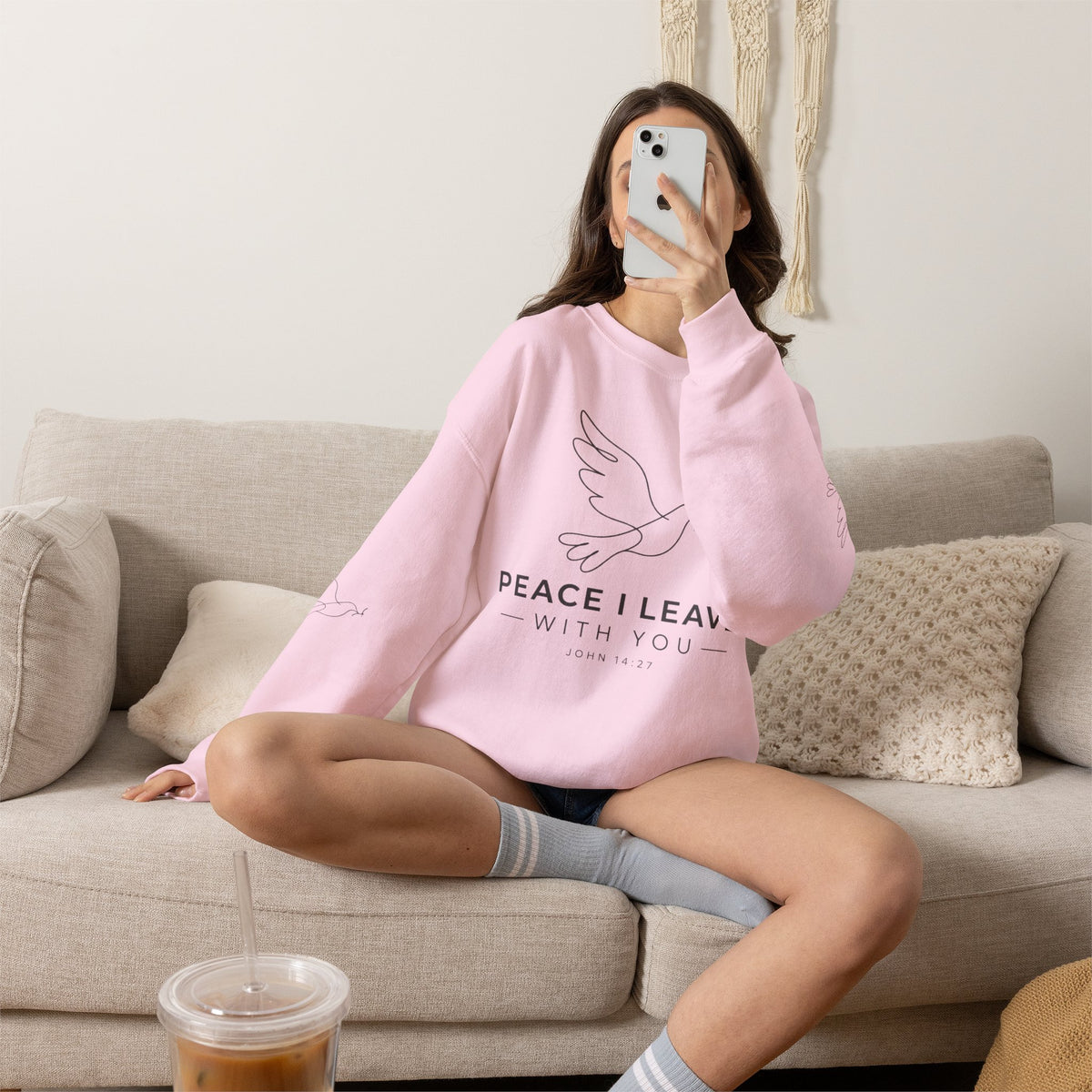 Peace I Leave Crewneck Sweatshirt — Dove & John 14:27 Inspirational Sweatshirt