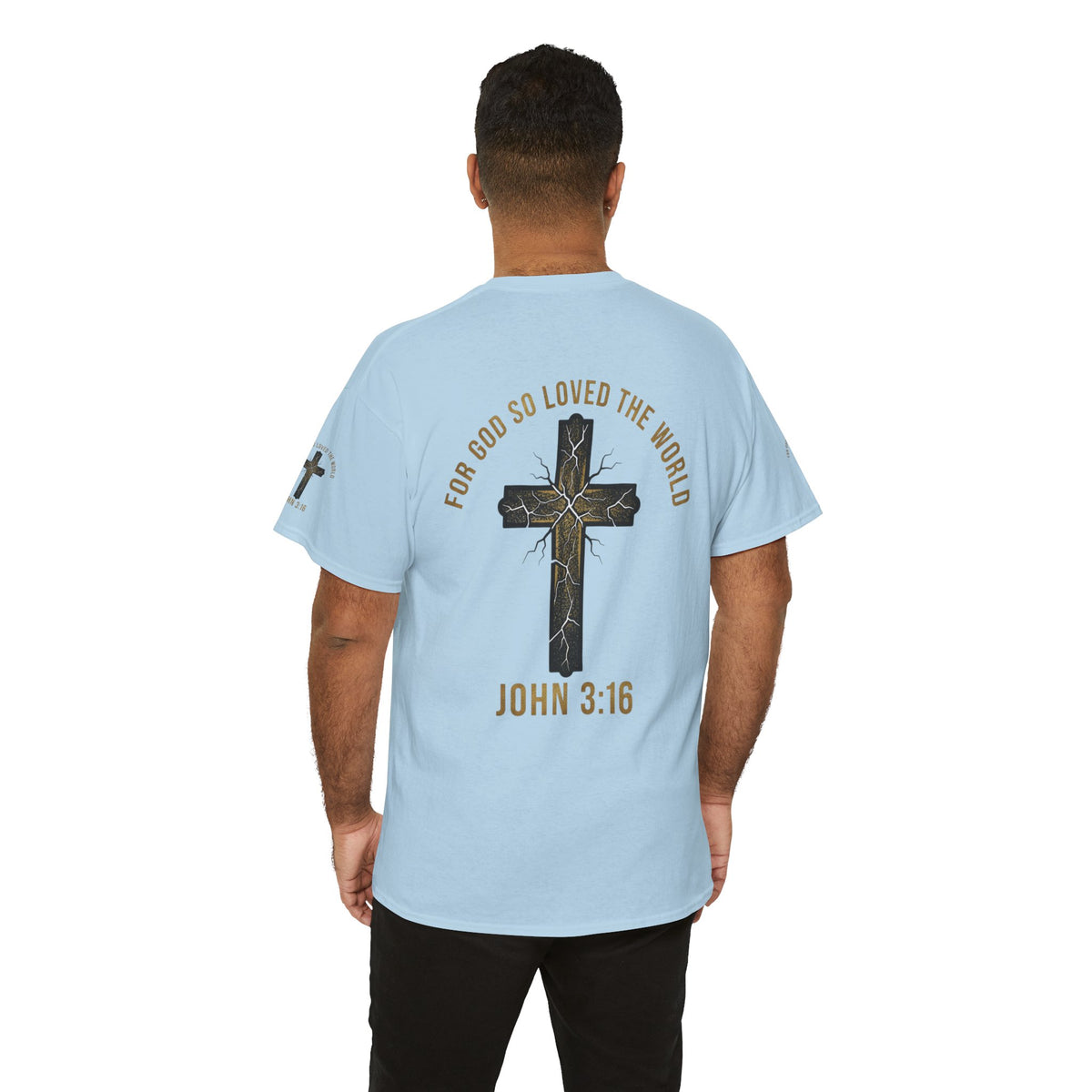 John 3:16 Cross T-Shirt — "For God So Loved the World" Christian Tee