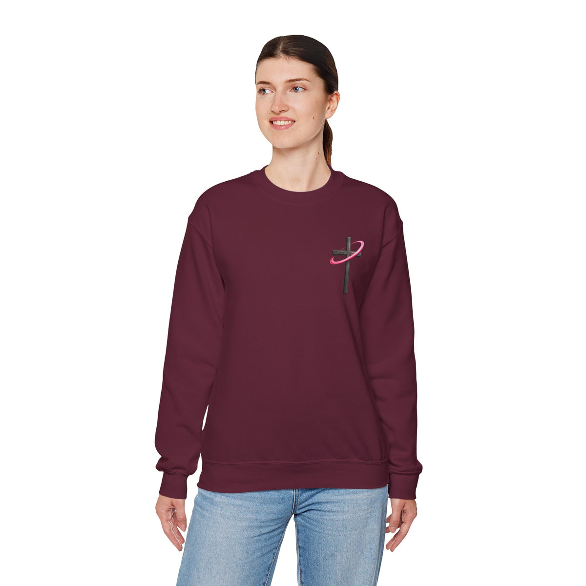 Christian Crewneck Sweatshirt — “With God All Things Are Possible” Inspirational Pullover