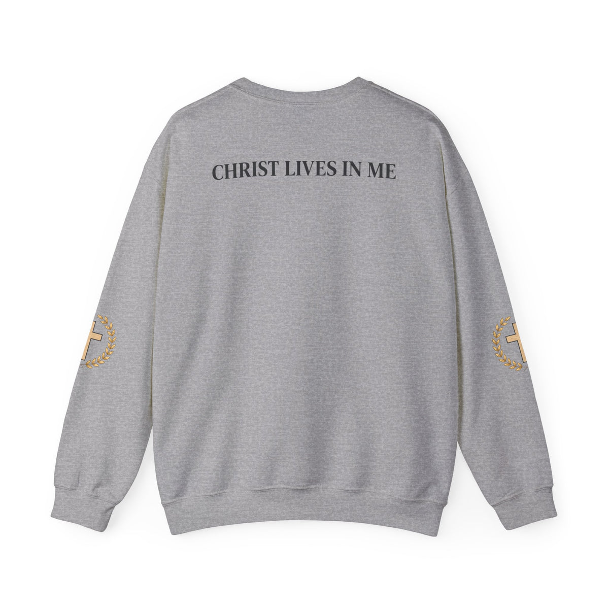 Christian Cross Crewneck Sweatshirt – "Christ Lives in Me" Religious Pullover