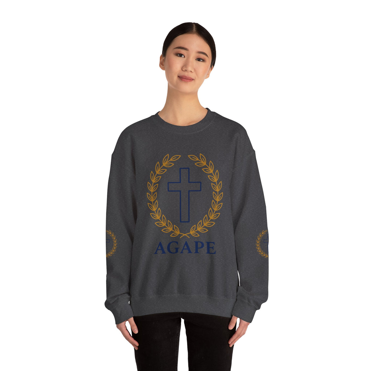 Agape Cross Crewneck Sweatshirt — Christian Faith Pullover
